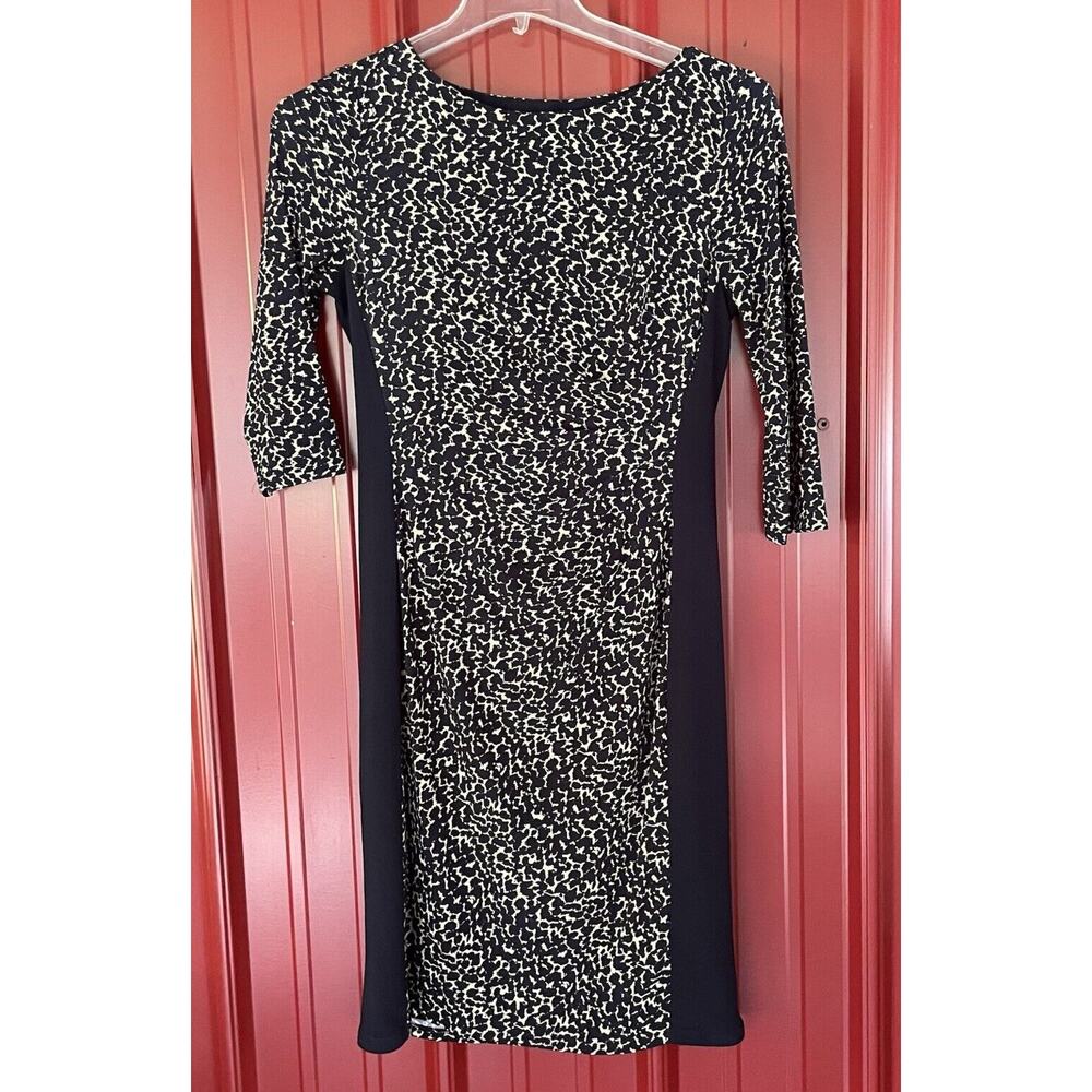 Lauren Ralph Lauren LRL Dress Animal Print‎ Blue Cream Womens Size 8